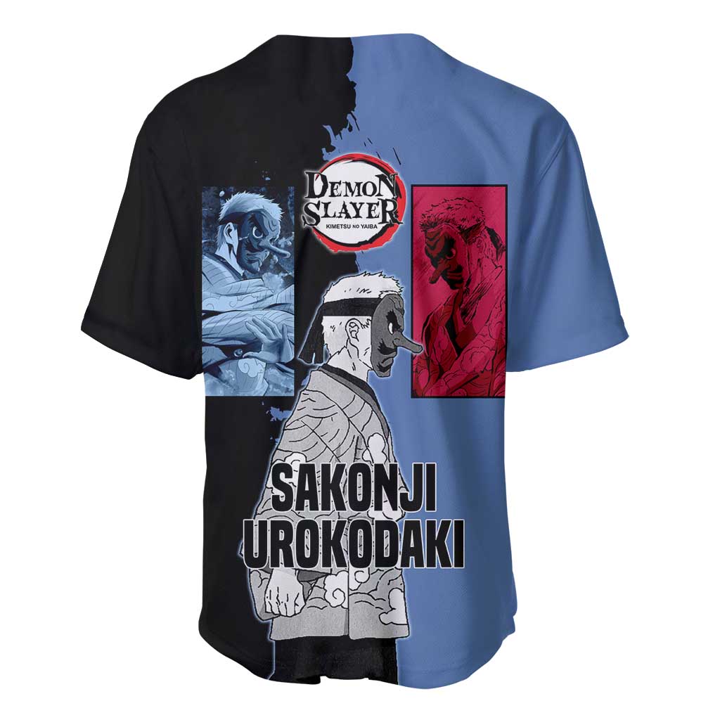 Sakonji Urokodaki Blue Black Split Baseball Jersey Sakonji Urokodaki Blue Black Split Baseball Jersey