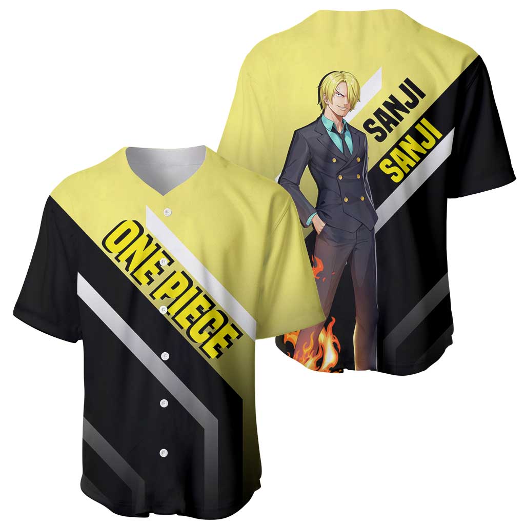 Sanji Stylish Kick Fiery Baseball Jersey Sanji Stylish Kick Fiery Baseball Jersey