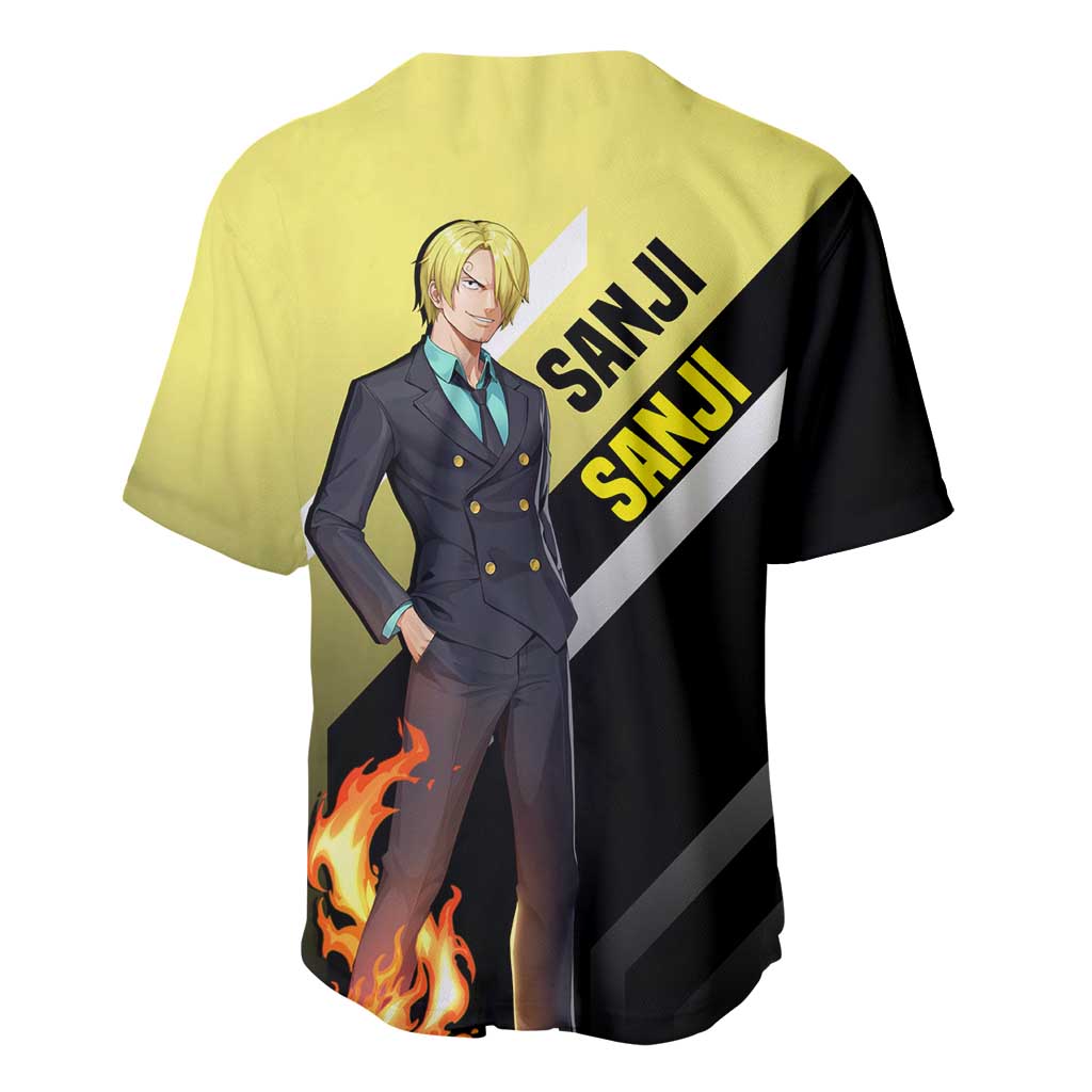 Sanji Stylish Kick Fiery Baseball Jersey Sanji Stylish Kick Fiery Baseball Jersey