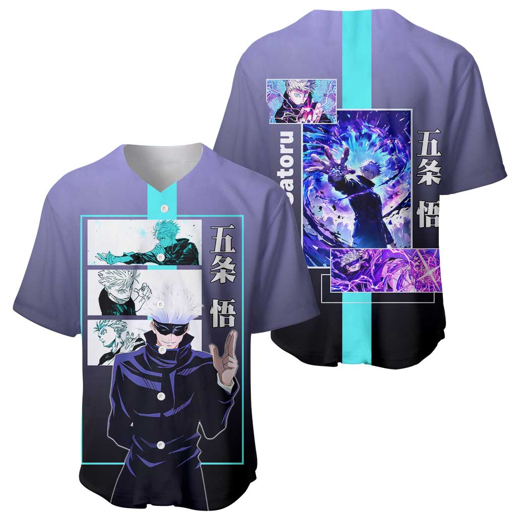 Satoru Gojo Purple Blue Multiple Baseball Jersey Satoru Gojo Purple Blue Multiple Baseball Jersey