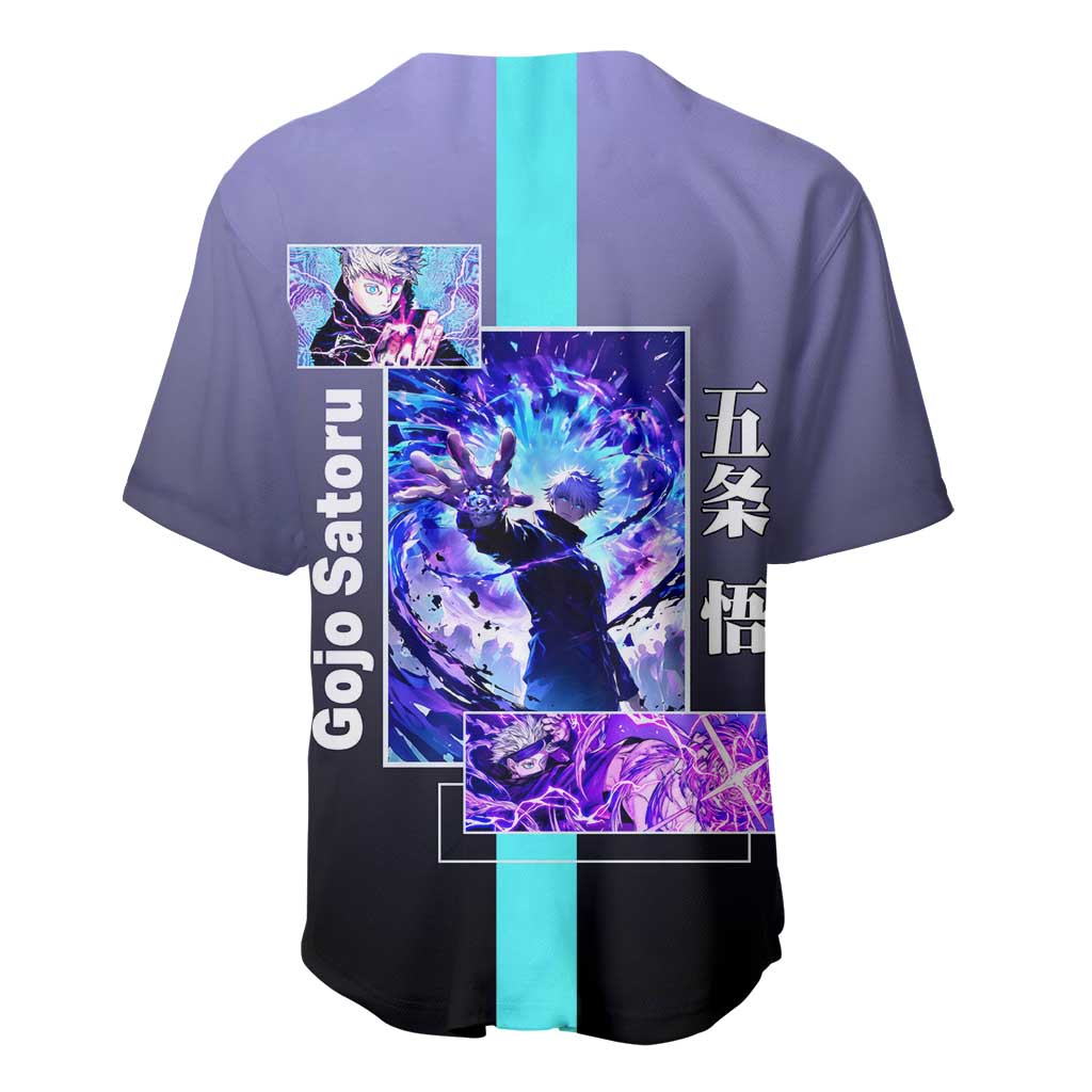 Satoru Gojo Purple Blue Multiple Baseball Jersey Satoru Gojo Purple Blue Multiple Baseball Jersey