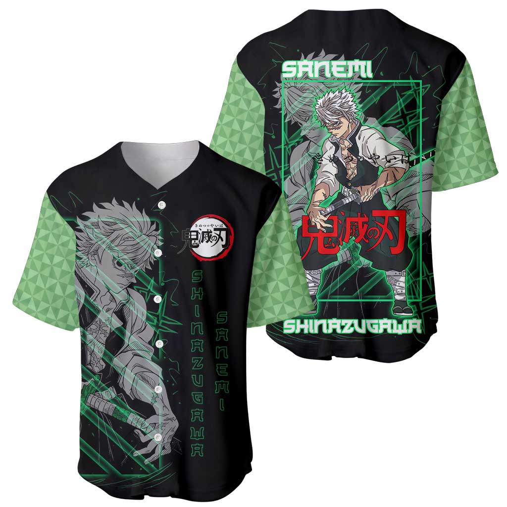 Shinazugawa Sanemi Green Black Grid Baseball Jersey Shinazugawa Sanemi Green Black Grid Baseball Jersey