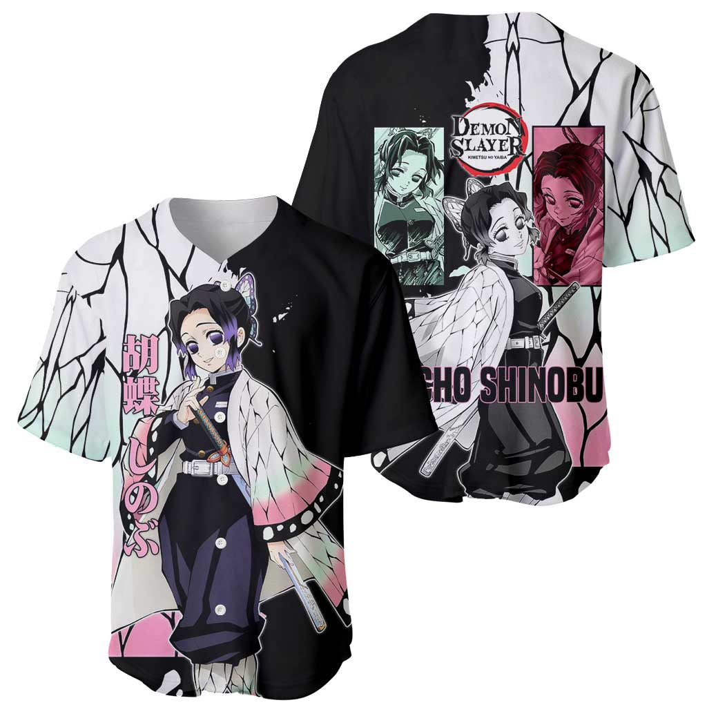 Shinobu Kocho Black White Wing Baseball Jersey Shinobu Kocho Black White Wing Baseball Jersey