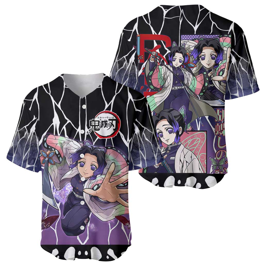 Shinobu Kocho Purple Black Web Baseball Jersey Shinobu Kocho Purple Black Web Baseball Jersey
