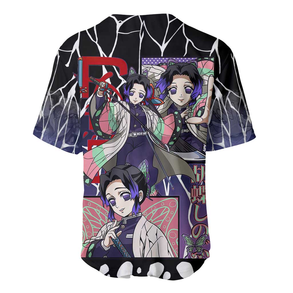 Shinobu Kocho Purple Black Web Baseball Jersey Shinobu Kocho Purple Black Web Baseball Jersey
