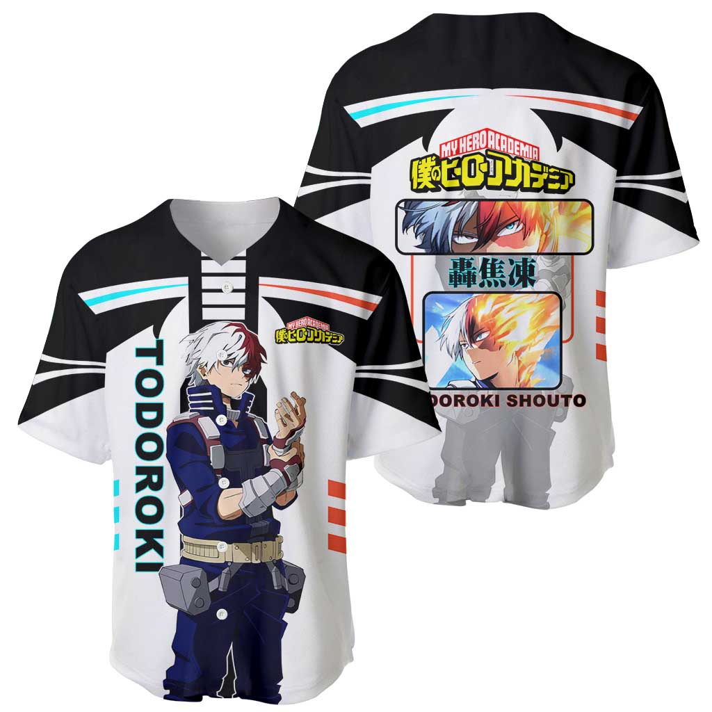Shoto Todoroki Fire Ice Quirk Baseball Jersey Shoto Todoroki Fire Ice Quirk Baseball Jersey