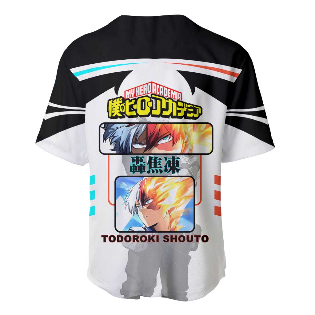 Shoto Todoroki Fire Ice Quirk Baseball Jersey Shoto Todoroki Fire Ice Quirk Baseball Jersey