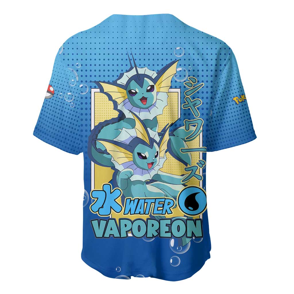 Vaporeon Water Ability Swimming Baseball Jersey Vaporeon Water Ability Swimming Baseball Jersey