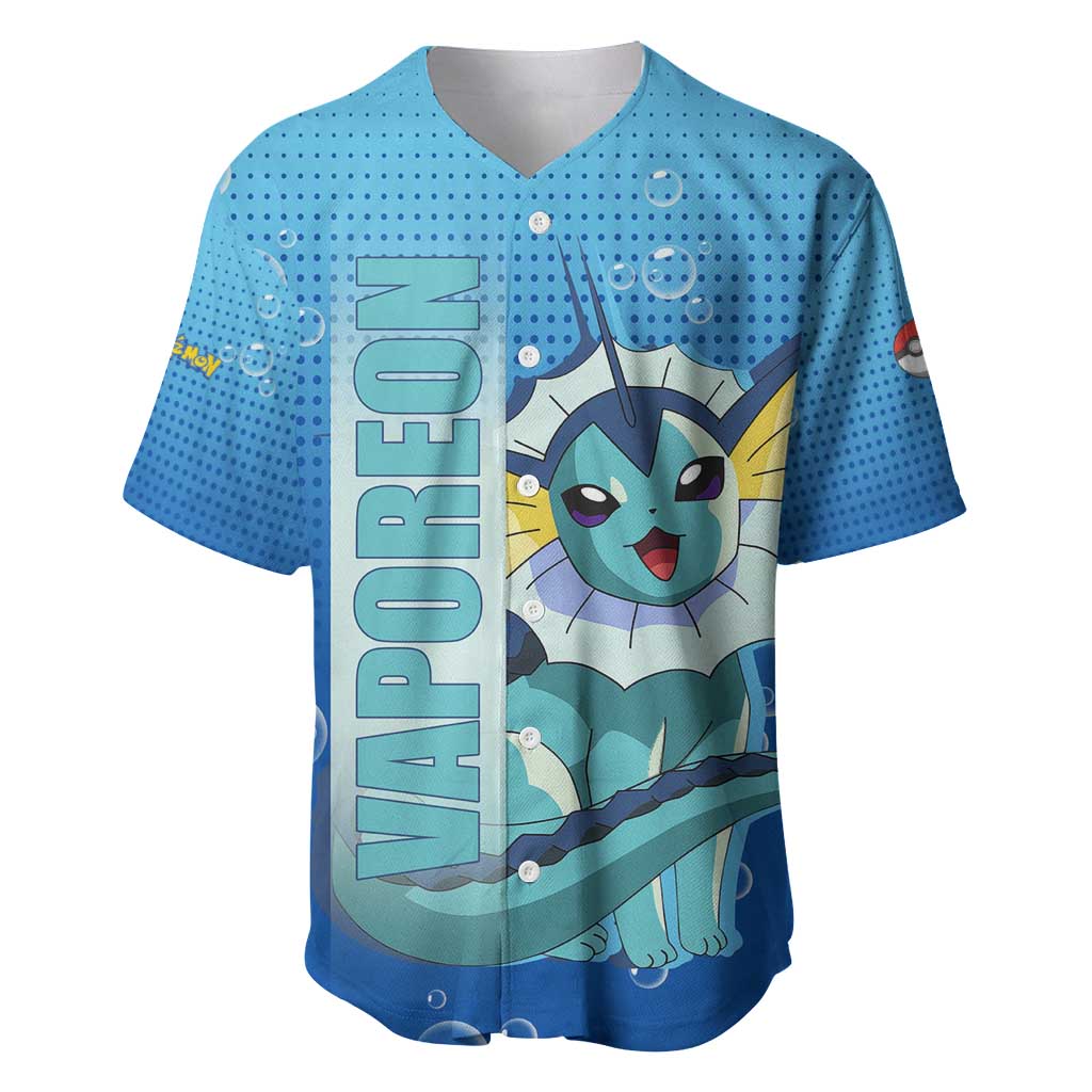 Vaporeon Water Ability Swimming Baseball Jersey Vaporeon Water Ability Swimming Baseball Jersey