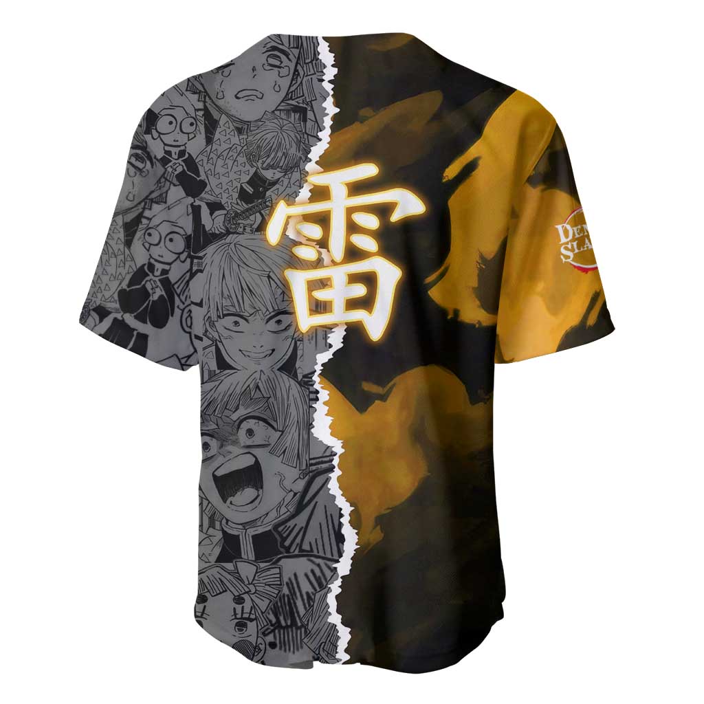 Zenitsu Agatsuma Yellow Orange Lightning Baseball Jersey Zenitsu Agatsuma Yellow Orange Lightning Baseball Jersey