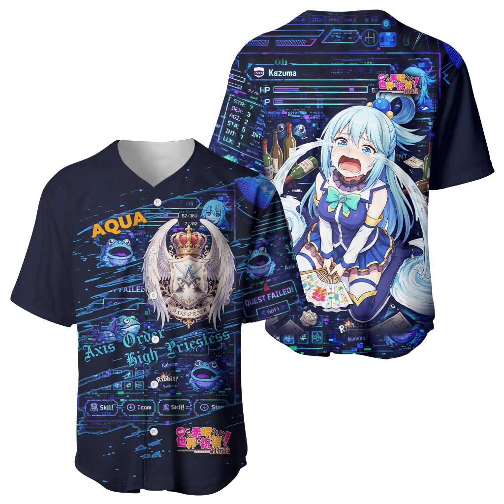 Aqua Axis Retro Rpg Interface Baseball Jersey Aqua Axis Retro Rpg Interface Baseball Jersey