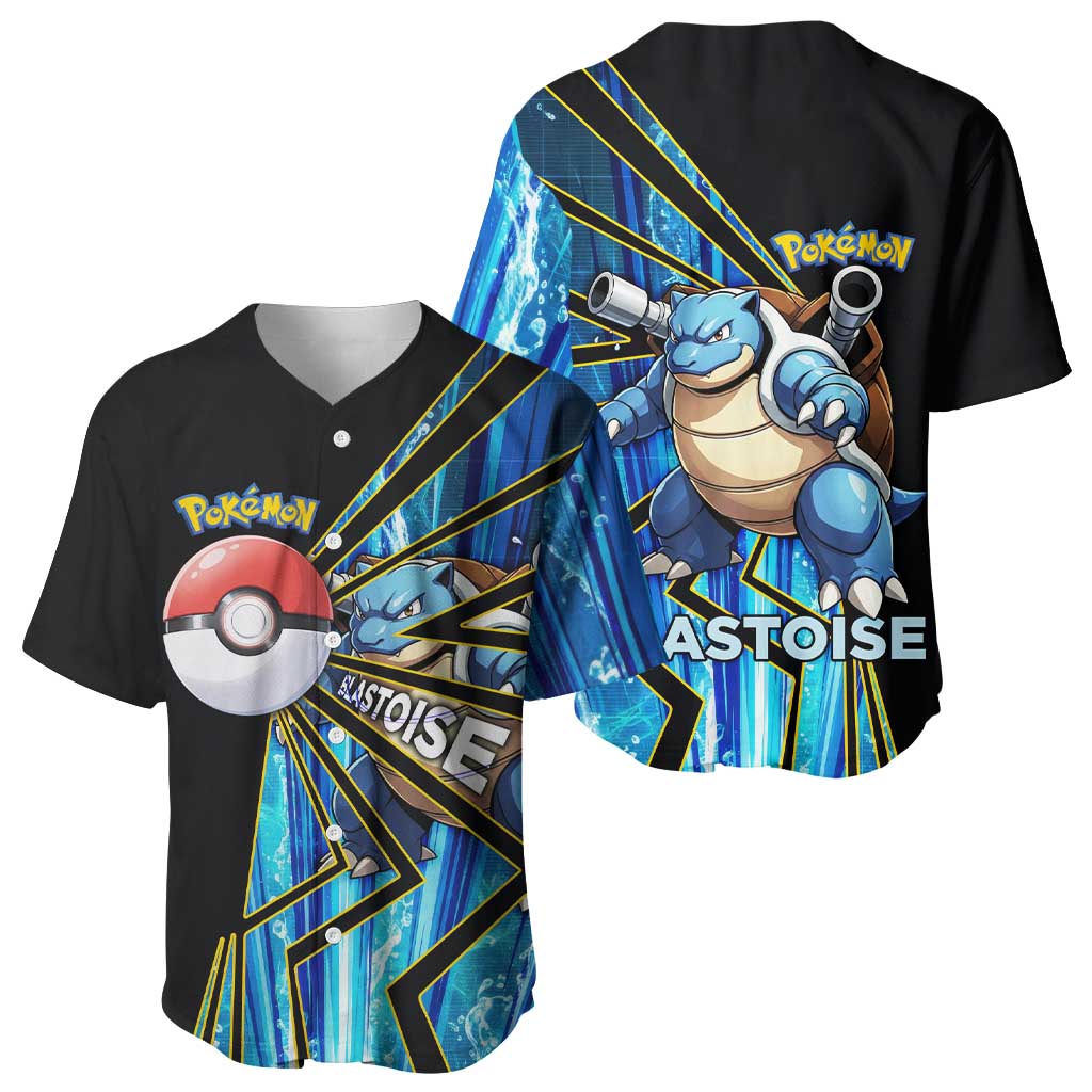 Blastoise Aqua Burst Baseball Jersey Blastoise Aqua Burst Baseball Jersey