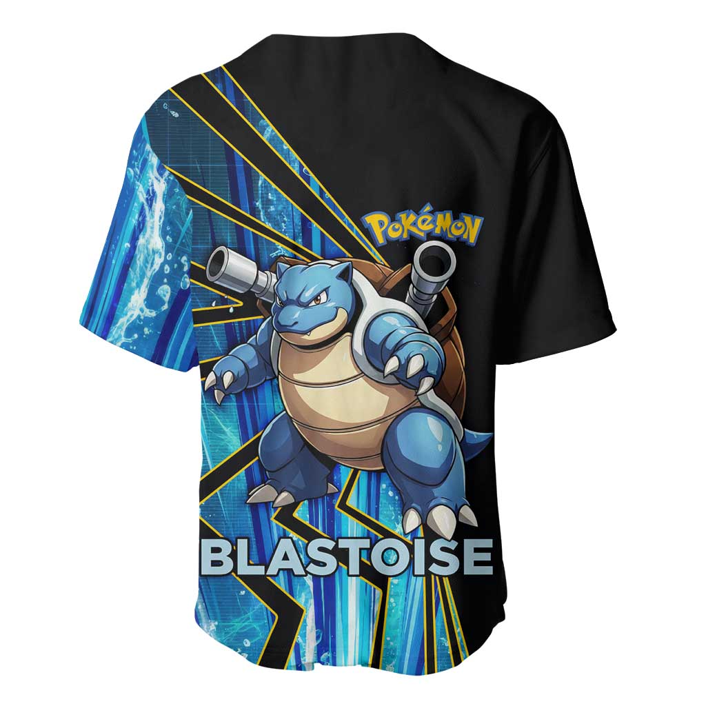 Blastoise Aqua Burst Baseball Jersey Blastoise Aqua Burst Baseball Jersey
