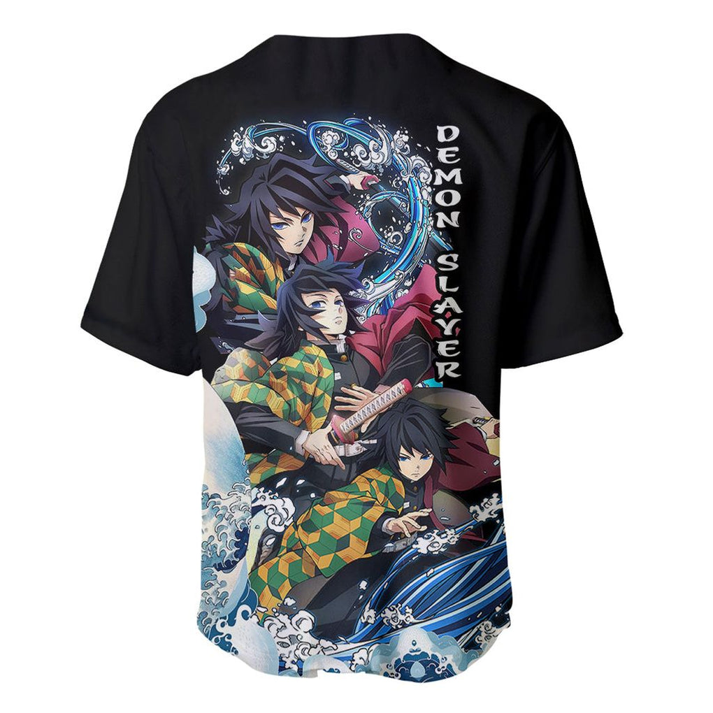 Demon Slayer Giyu Tomioka Water Baseball Jersey Demon Slayer Giyu Tomioka Water Baseball Jersey