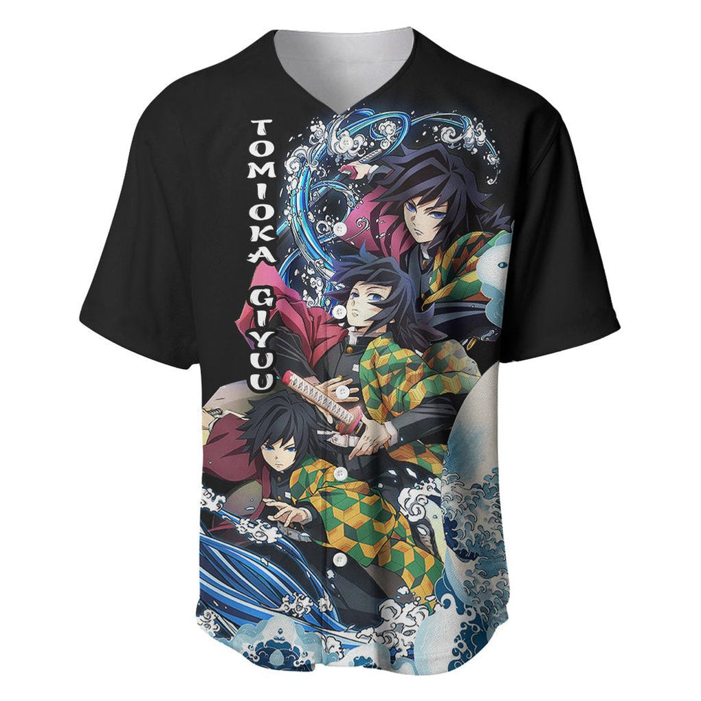 Demon Slayer Giyu Tomioka Water Baseball Jersey Demon Slayer Giyu Tomioka Water Baseball Jersey