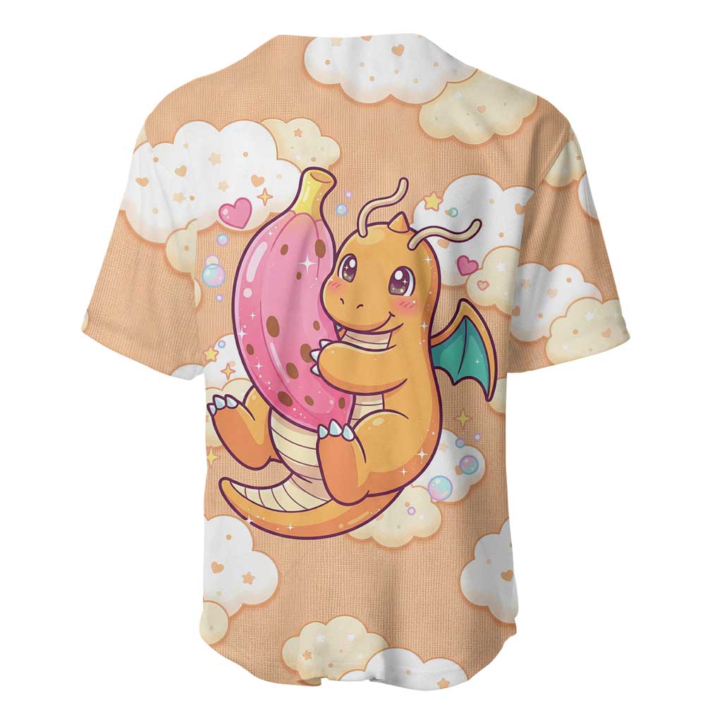 Dragonite Whimsical Pastel Cloud Baseball Jersey Dragonite Whimsical Pastel Cloud Baseball Jersey