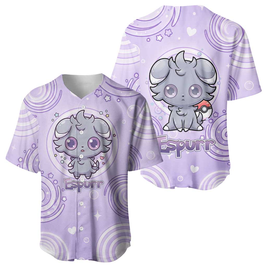 Espurr Hypnotic Pastel Psychic Baseball Jersey Espurr Hypnotic Pastel Psychic Baseball Jersey
