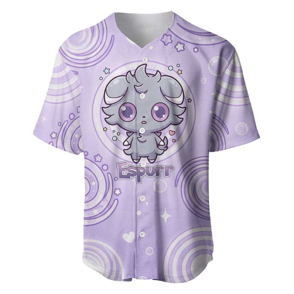 Espurr Hypnotic Pastel Psychic Baseball Jersey Espurr Hypnotic Pastel Psychic Baseball Jersey