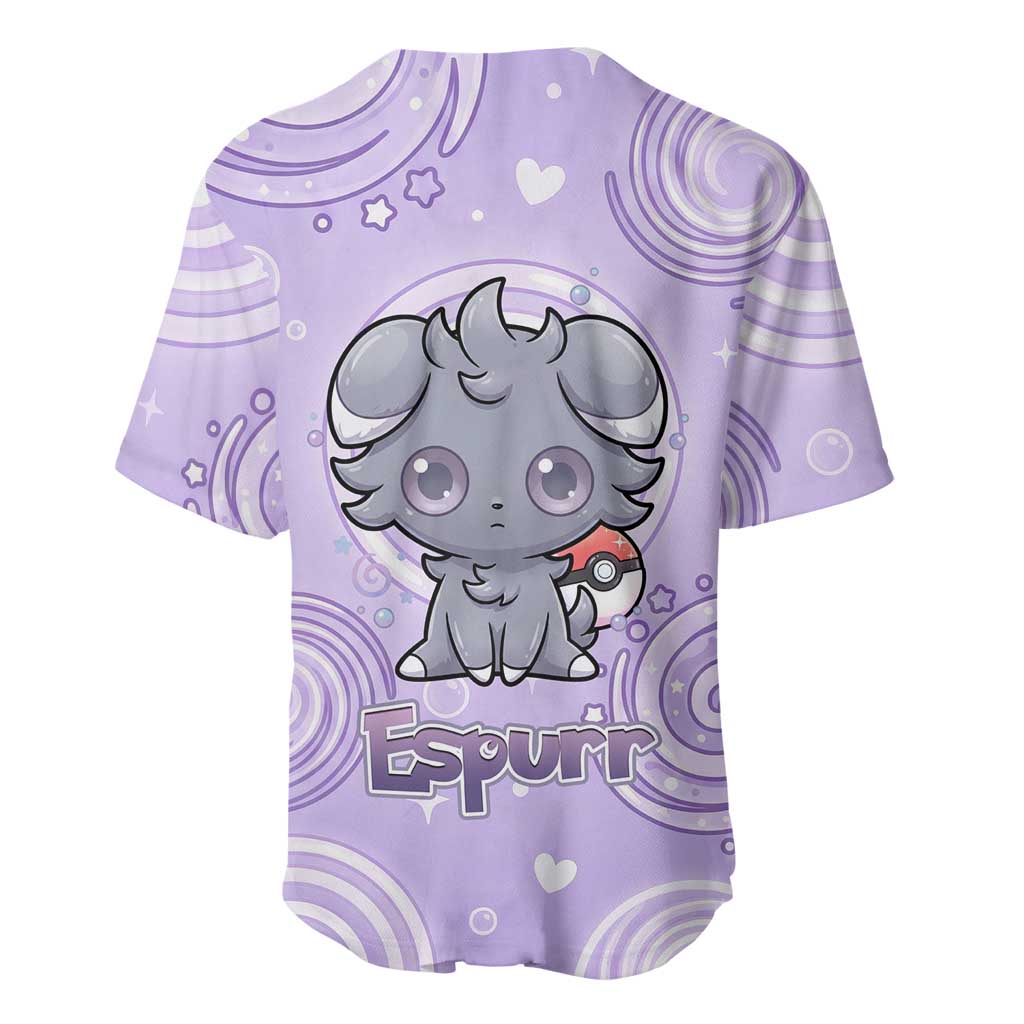 Espurr Hypnotic Pastel Psychic Baseball Jersey Espurr Hypnotic Pastel Psychic Baseball Jersey
