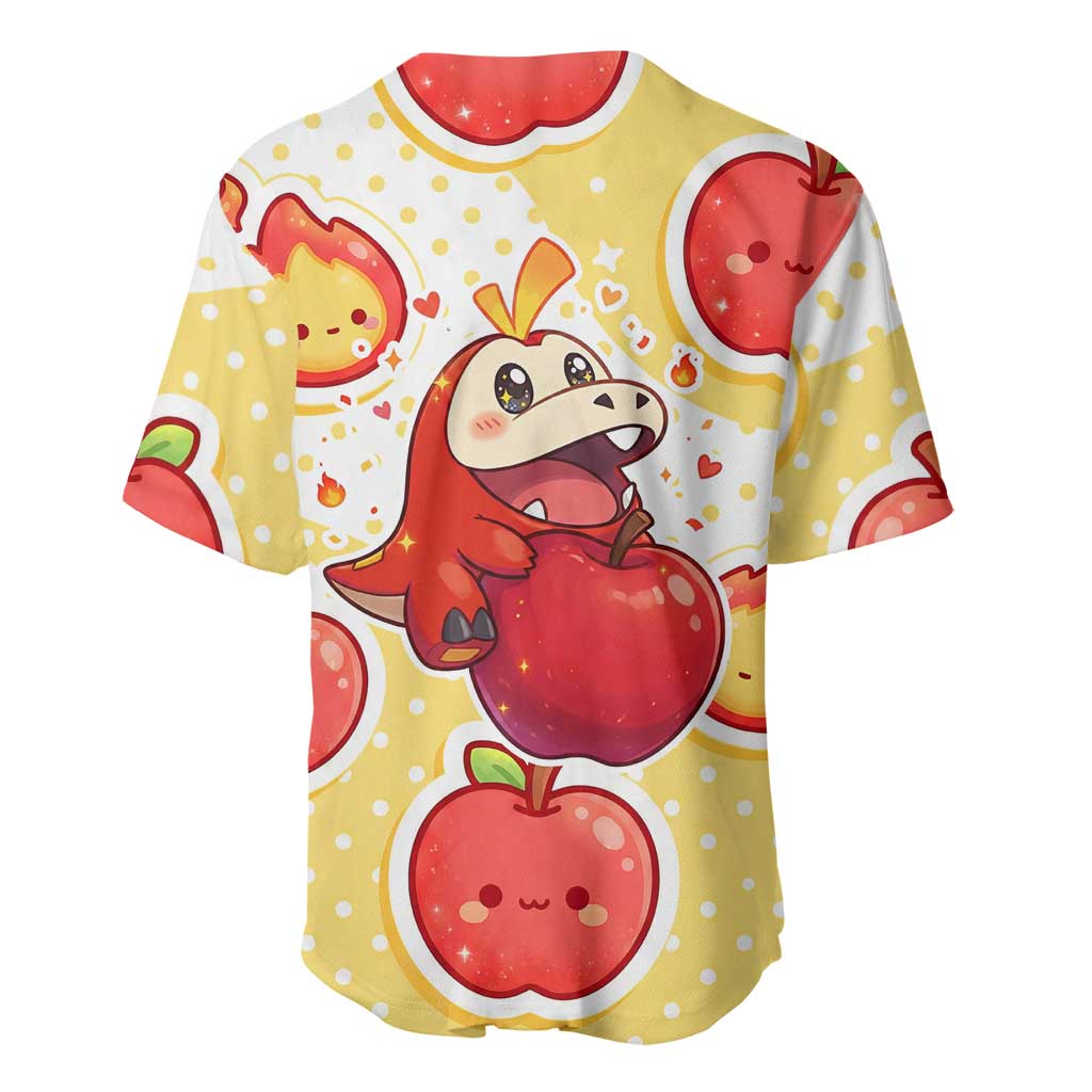 Fuecoco Kawaii Apple Flame Baseball Jersey Fuecoco Kawaii Apple Flame Baseball Jersey