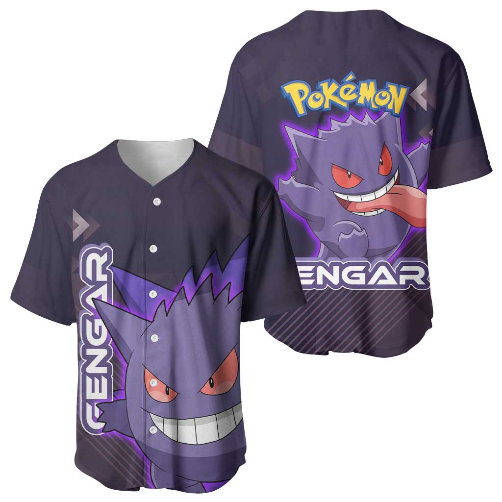 Gengar Neon Shadow Glow Baseball Jersey Gengar Neon Shadow Glow Baseball Jersey