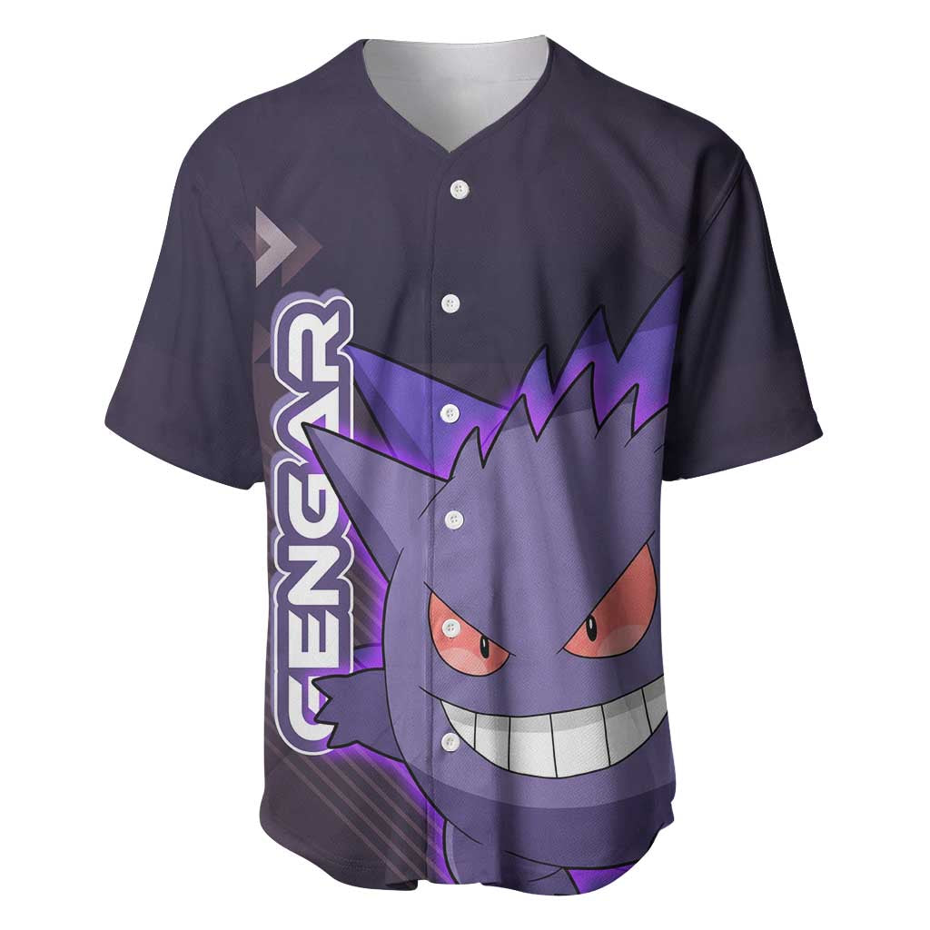 Gengar Neon Shadow Glow Baseball Jersey Gengar Neon Shadow Glow Baseball Jersey