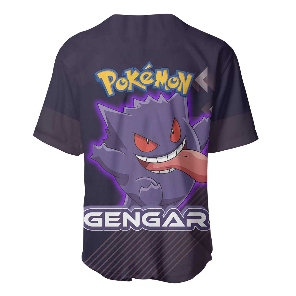 Gengar Neon Shadow Glow Baseball Jersey Gengar Neon Shadow Glow Baseball Jersey