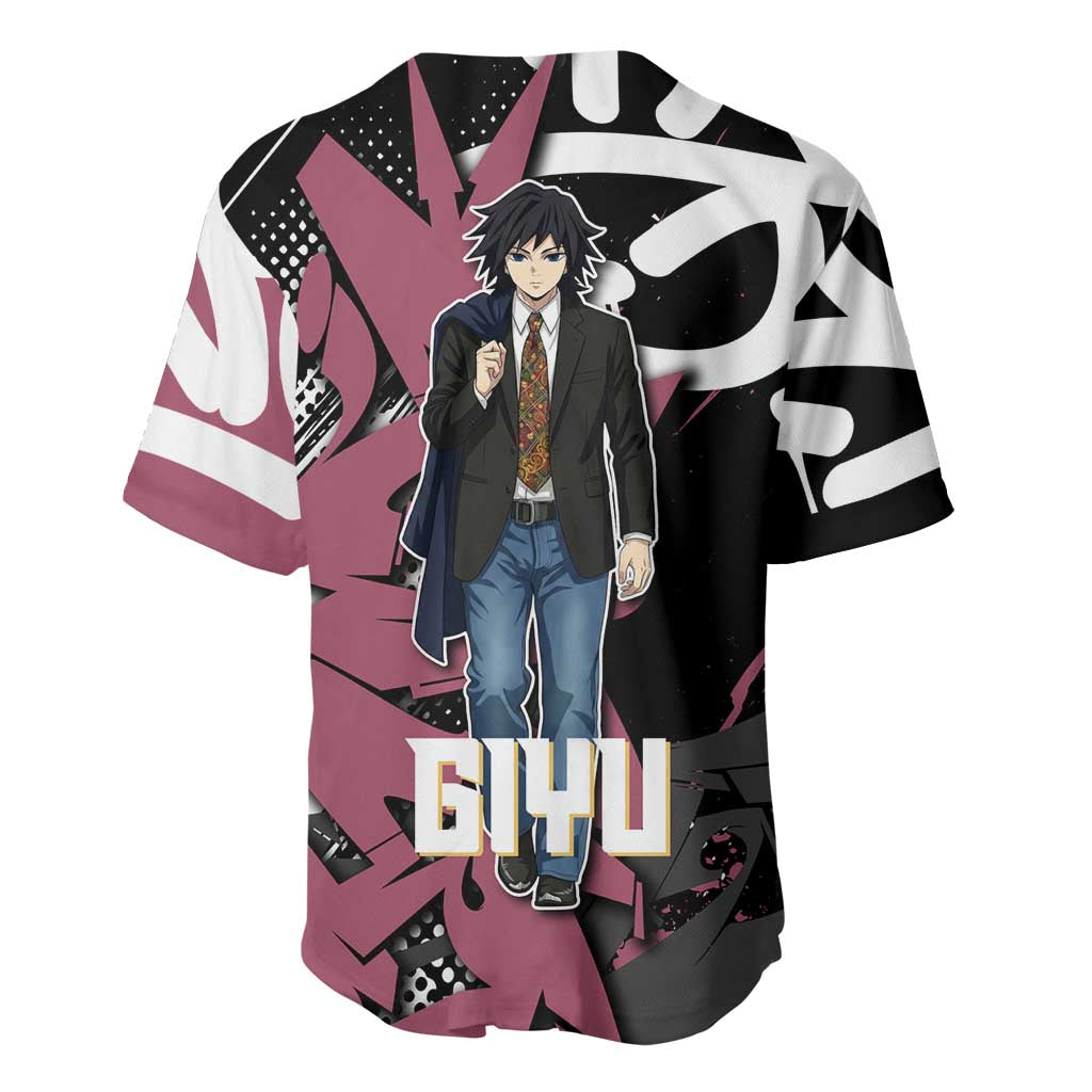 Giyu Tomioka Red Black Graffiti Baseball Jersey Giyu Tomioka Red Black Graffiti Baseball Jersey
