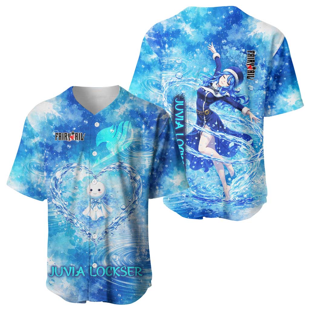 Juvia Lockser Water Magic Heart Baseball Jersey Juvia Lockser Water Magic Heart Baseball Jersey