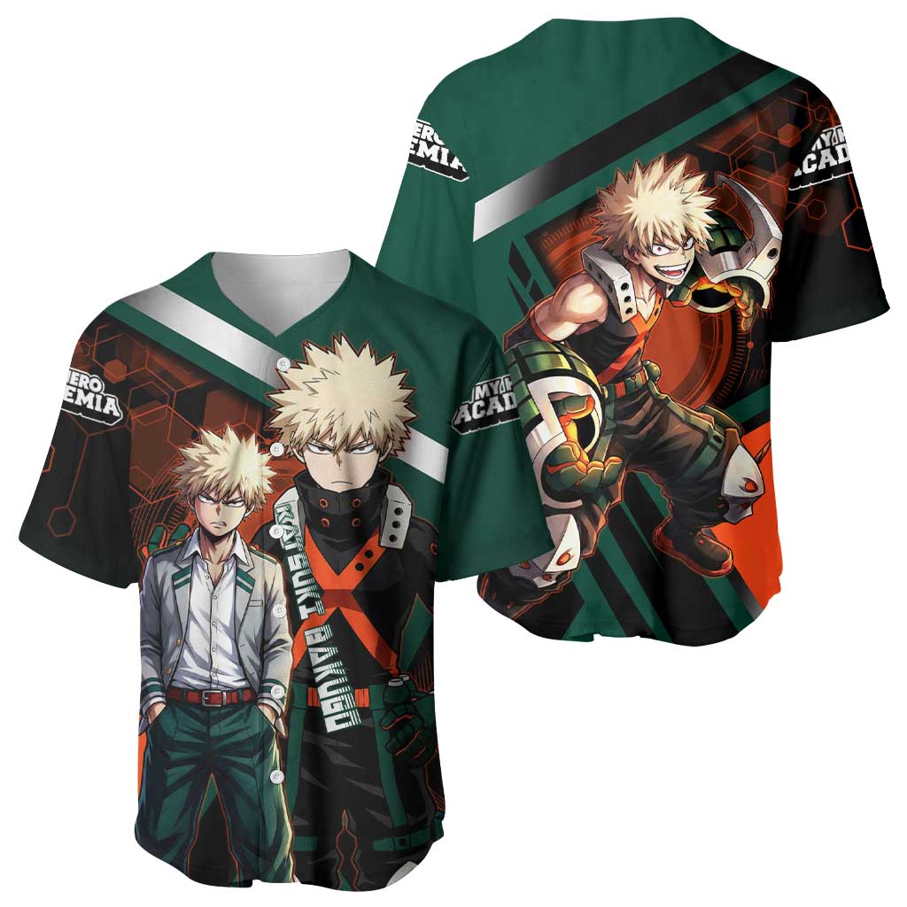 Katsuki Bakugo Explosive Fiery Combat Baseball Jersey Katsuki Bakugo Explosive Fiery Combat Baseball Jersey