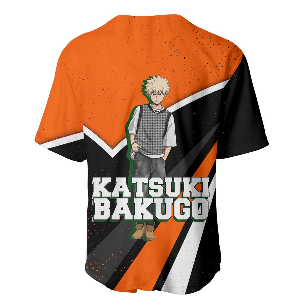 Katsuki Bakugo Grunge Baseball Jersey Katsuki Bakugo Grunge Baseball Jersey