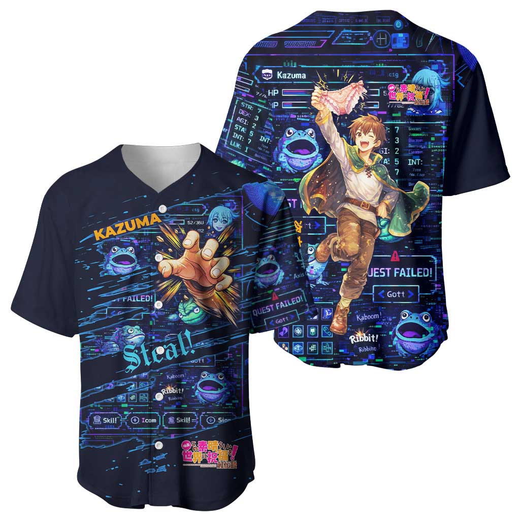 Kazuma Steal Retro Rpg Interface Baseball Jersey Kazuma Steal Retro Rpg Interface Baseball Jersey