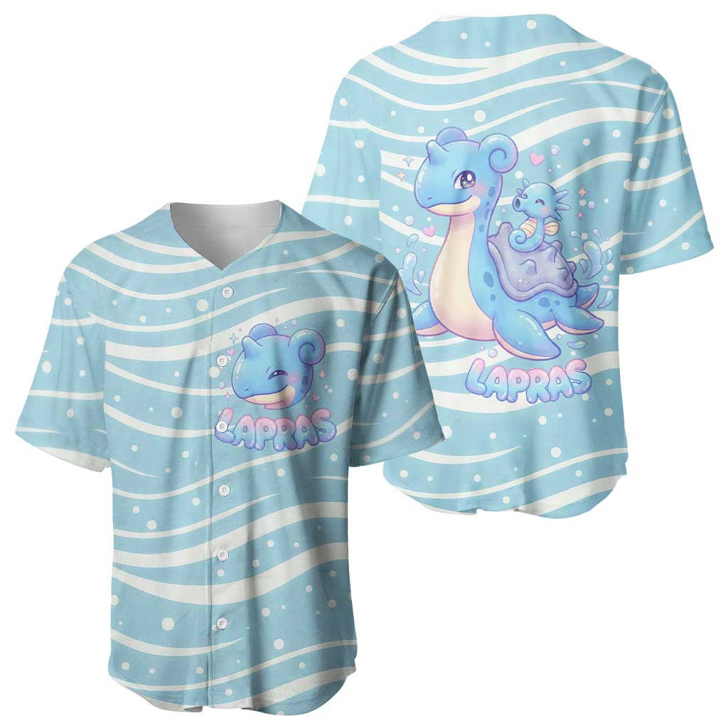 Lapras Pastel Ocean Waves Baseball Jersey Lapras Pastel Ocean Waves Baseball Jersey