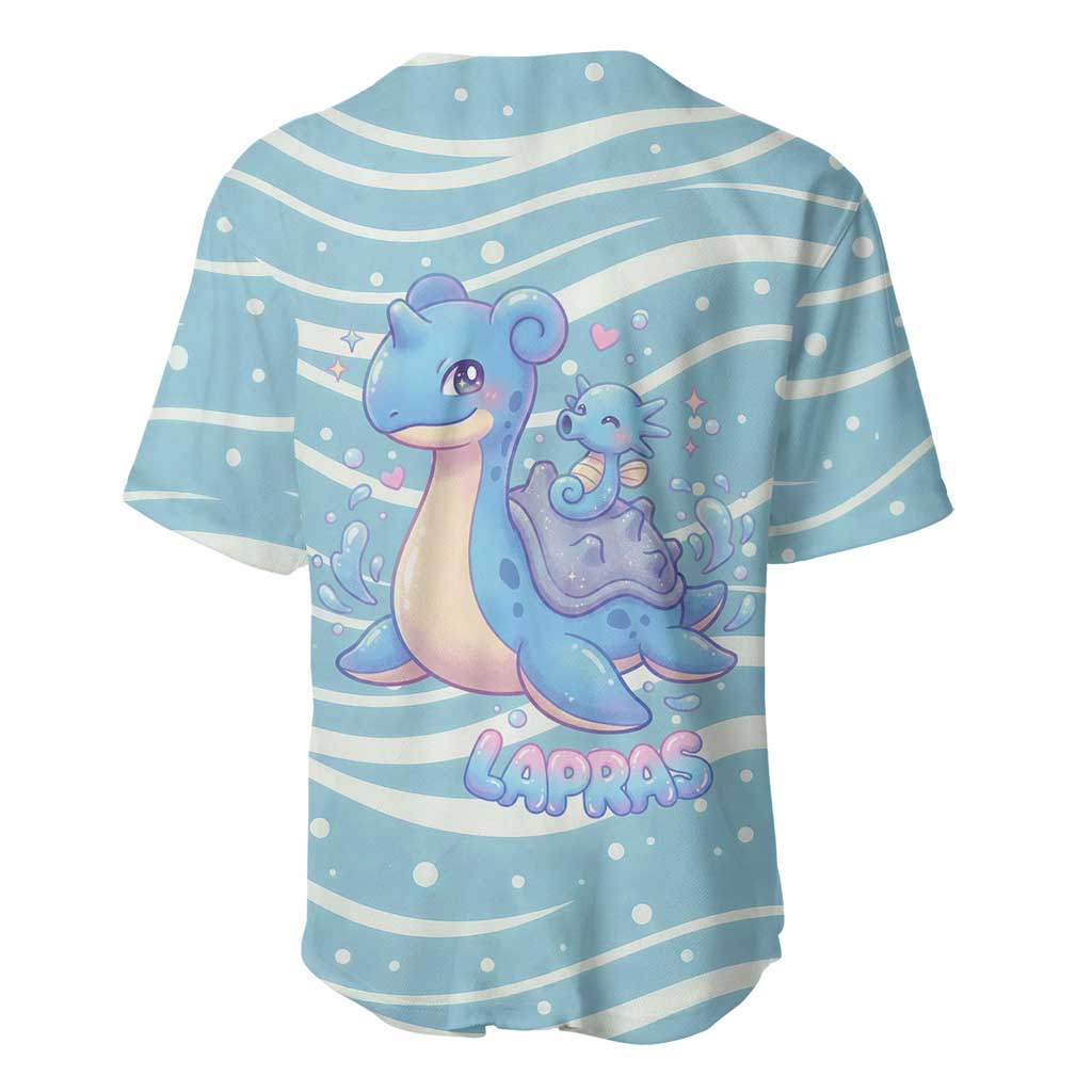 Lapras Pastel Ocean Waves Baseball Jersey Lapras Pastel Ocean Waves Baseball Jersey