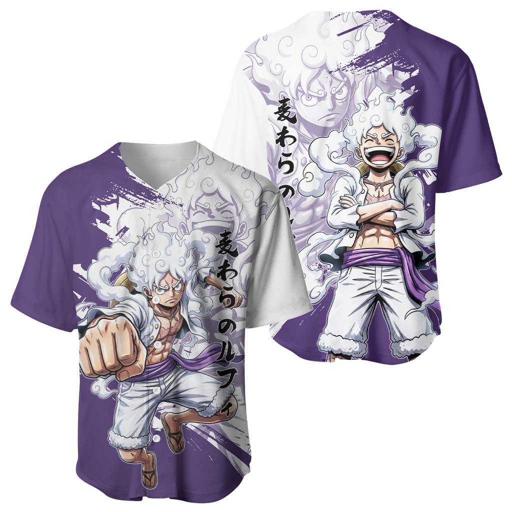Luffy Gear One Piece Ink Baseball Jersey Luffy Gear One Piece Ink Baseball Jersey