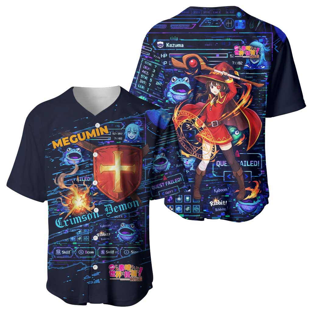 Megumin Crimson Retro Rpg Interface Baseball Jersey Megumin Crimson Retro Rpg Interface Baseball Jersey