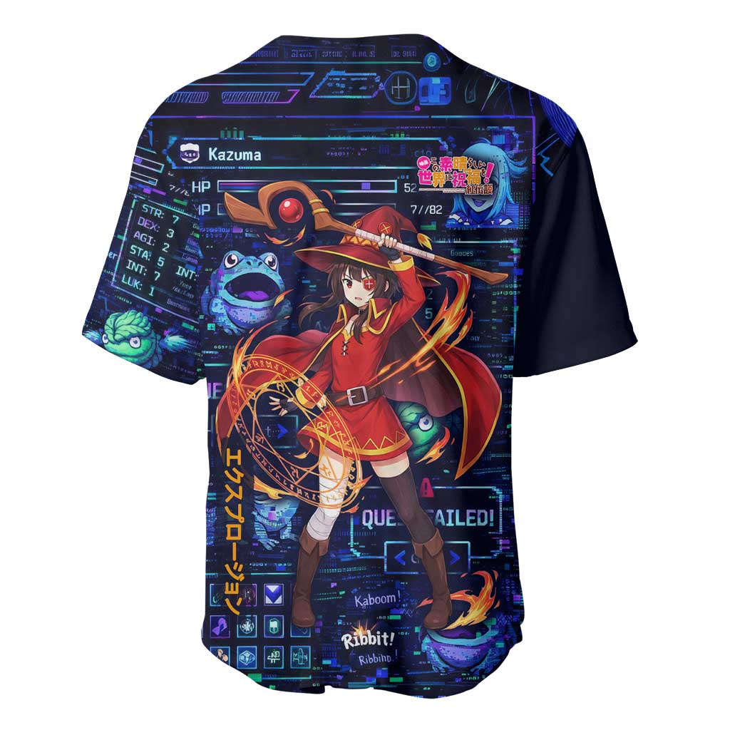 Megumin Crimson Retro Rpg Interface Baseball Jersey Megumin Crimson Retro Rpg Interface Baseball Jersey