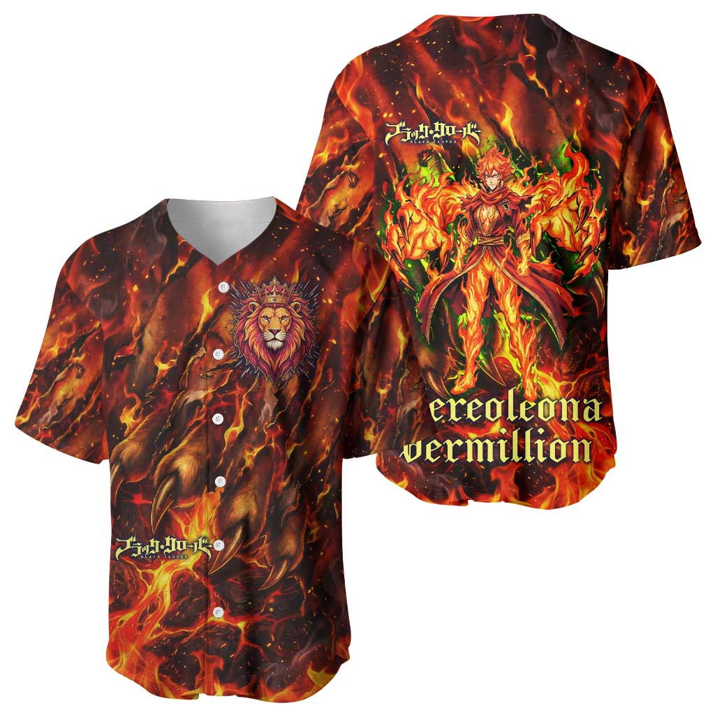 Mereoleona Vermillion Inferno Flame Lion Baseball Jersey Mereoleona Vermillion Inferno Flame Lion Baseball Jersey