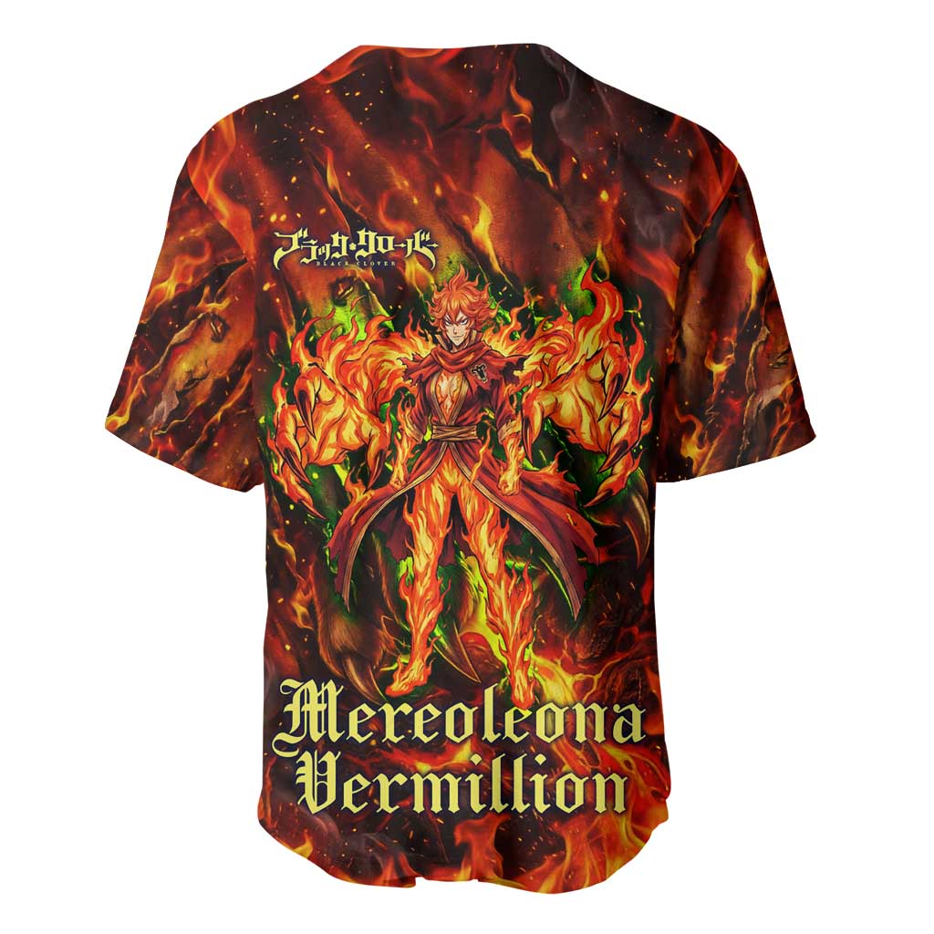 Mereoleona Vermillion Inferno Flame Lion Baseball Jersey Mereoleona Vermillion Inferno Flame Lion Baseball Jersey