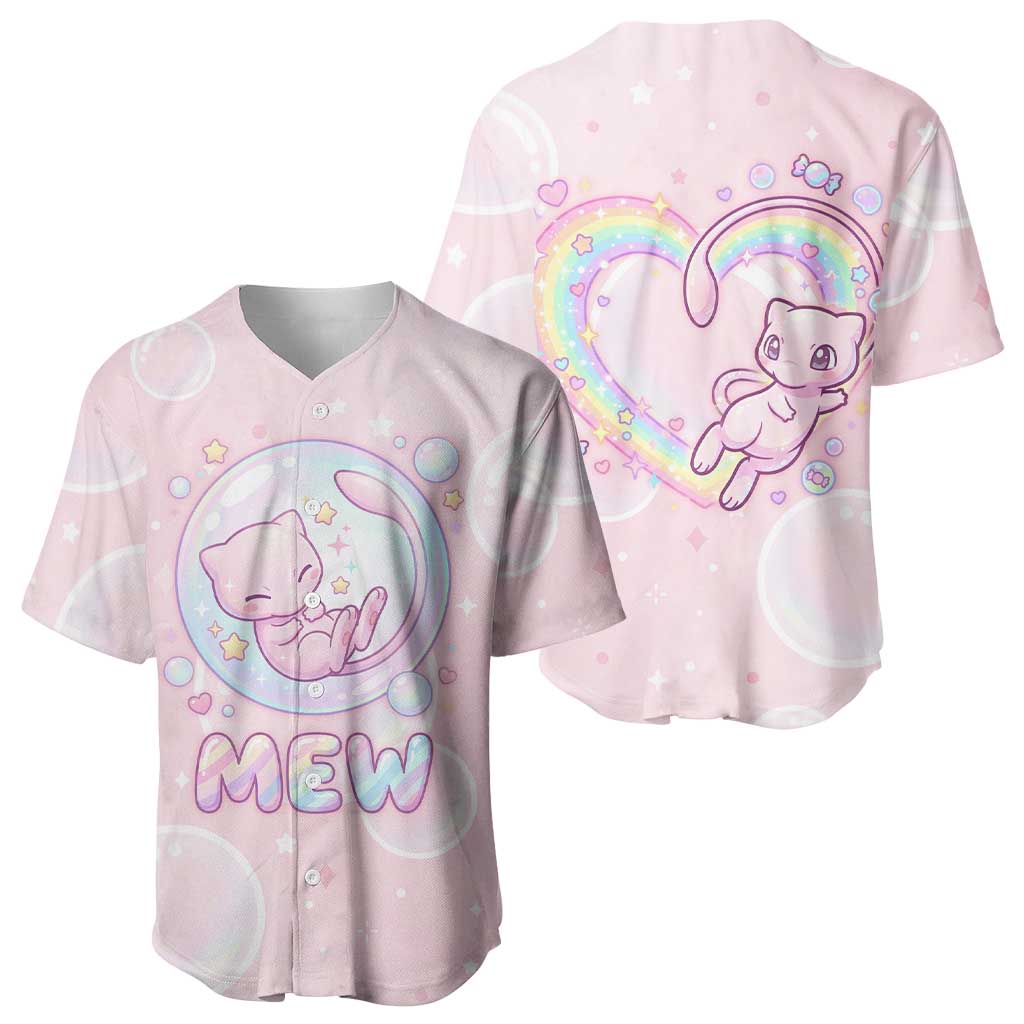 Mew Pastel Kawaii Bubble Baseball Jersey Mew Pastel Kawaii Bubble Baseball Jersey