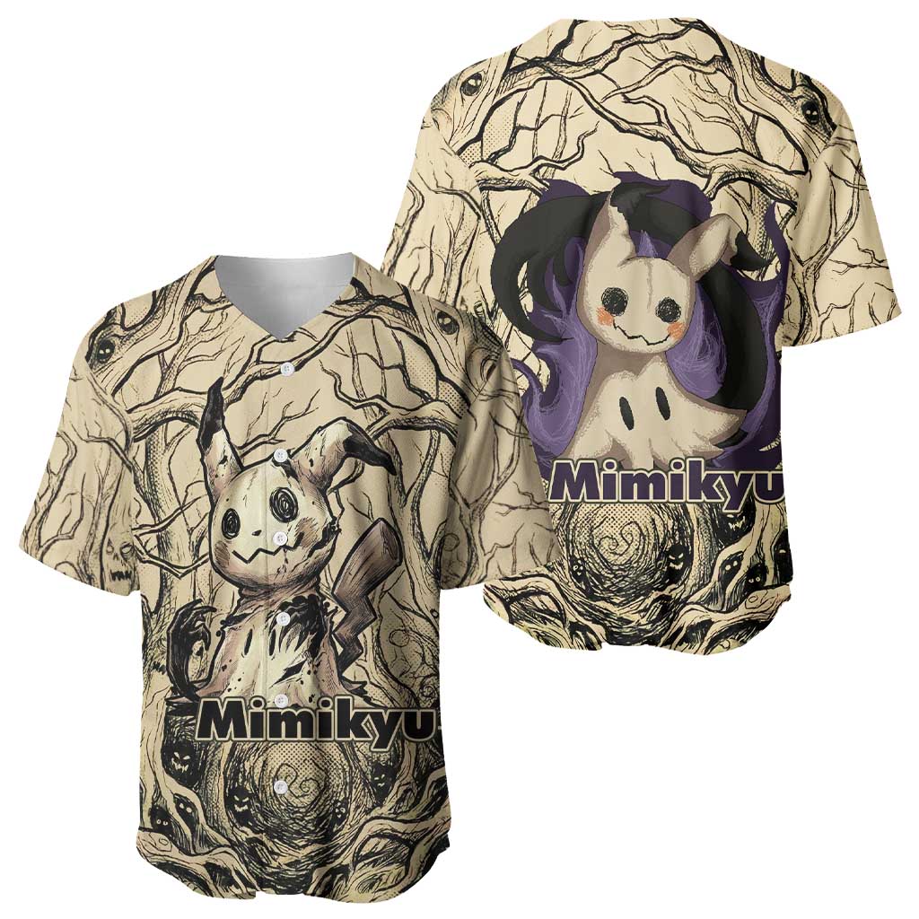 Mimikyu Forest Mimikyu Curse Shadows Baseball Jersey Mimikyu Forest Mimikyu Curse Shadows Baseball Jersey