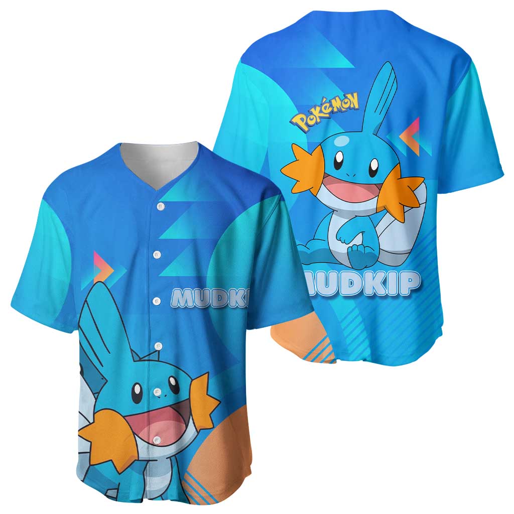 Mudkip Playful Blue Gradient Baseball Jersey Mudkip Playful Blue Gradient Baseball Jersey