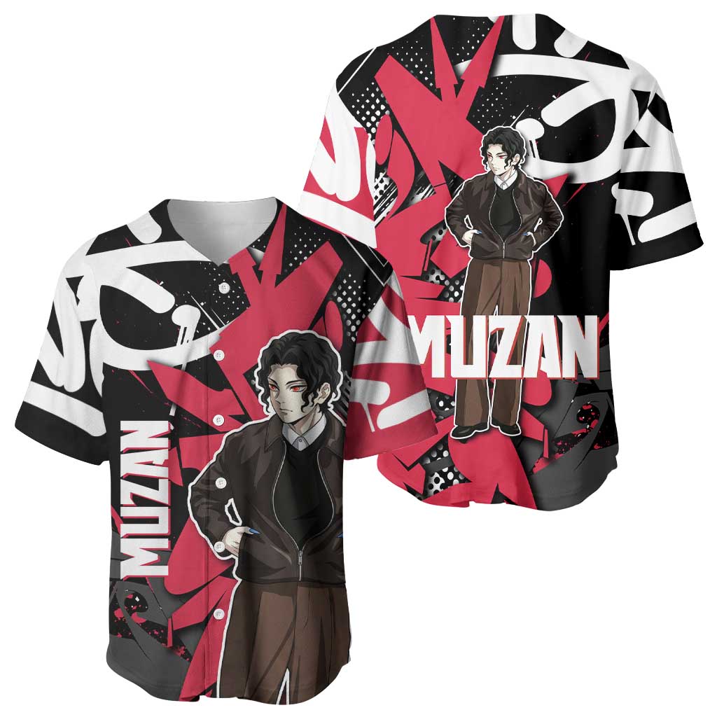 Muzan Red Graffiti Baseball Jersey Muzan Red Graffiti Baseball Jersey