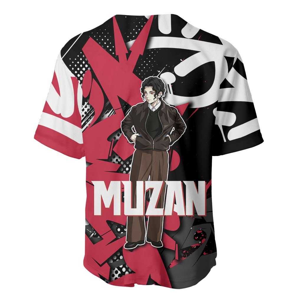 Muzan Red Graffiti Baseball Jersey Muzan Red Graffiti Baseball Jersey