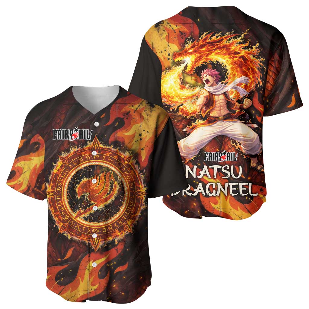Natsu Dragneel Flame Magic Dragon Baseball Jersey Natsu Dragneel Flame Magic Dragon Baseball Jersey