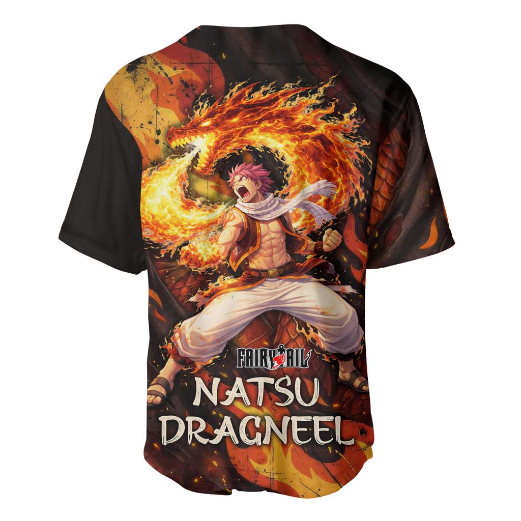 Natsu Dragneel Flame Magic Dragon Baseball Jersey Natsu Dragneel Flame Magic Dragon Baseball Jersey
