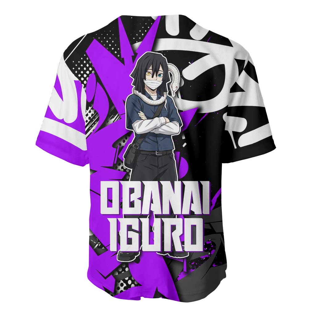 Obanai Iguro Purple Graffiti Baseball Jersey Obanai Iguro Purple Graffiti Baseball Jersey