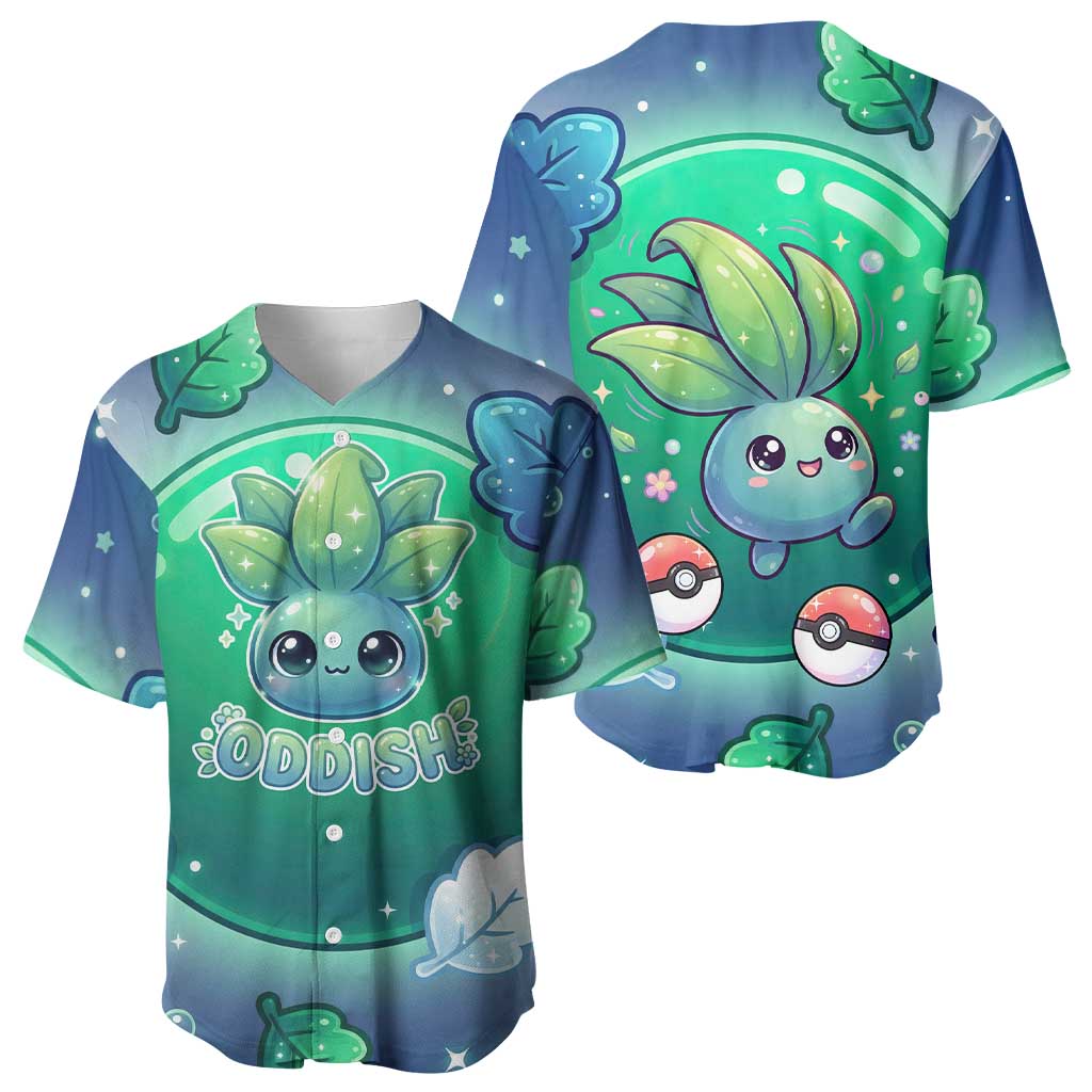 Oddish Whimsical Kawaii Botanical Baseball Jersey Oddish Whimsical Kawaii Botanical Baseball Jersey
