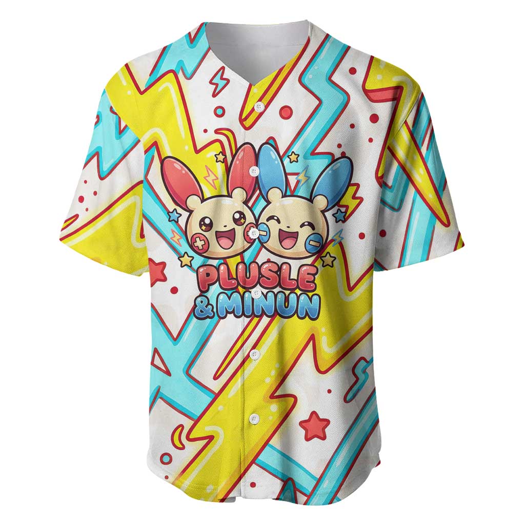 Plusle & Minun Colorful Kawaii Baseball Jersey Plusle & Minun Colorful Kawaii Baseball Jersey