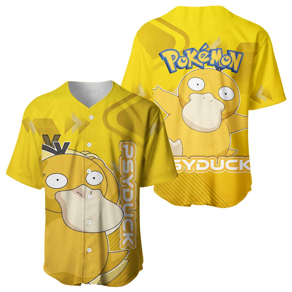 Psyduck Confused Yellow Cartoon Baseball Jersey Psyduck Confused Yellow Cartoon Baseball Jersey